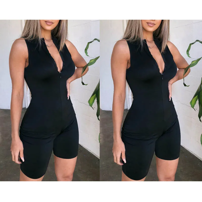 Женский сексуальный комбинезон с глубоким v образным вырезом без рукавов