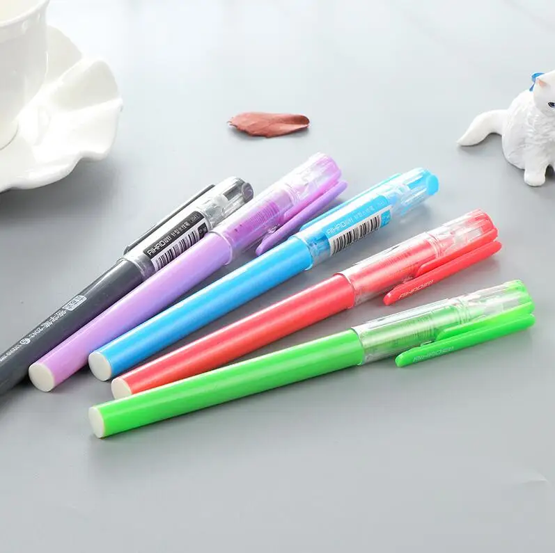 7 шт./лот цветов гелевая ручка 0 5 мм цветная чернильная школьная офисная для