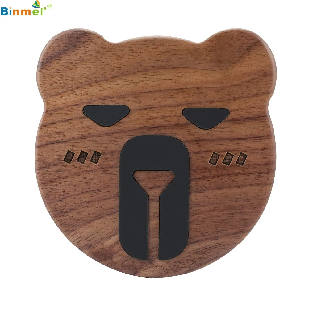 Binmer деревянное зарядное устройство с милым аватаром животных индивидуальное
