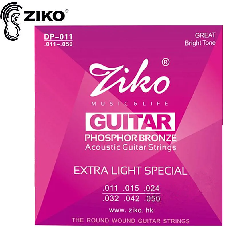 

ZIKO 011-050 DP-011 Acoustic Guitar Strings Musical Instruments Guitar Accessories Parts