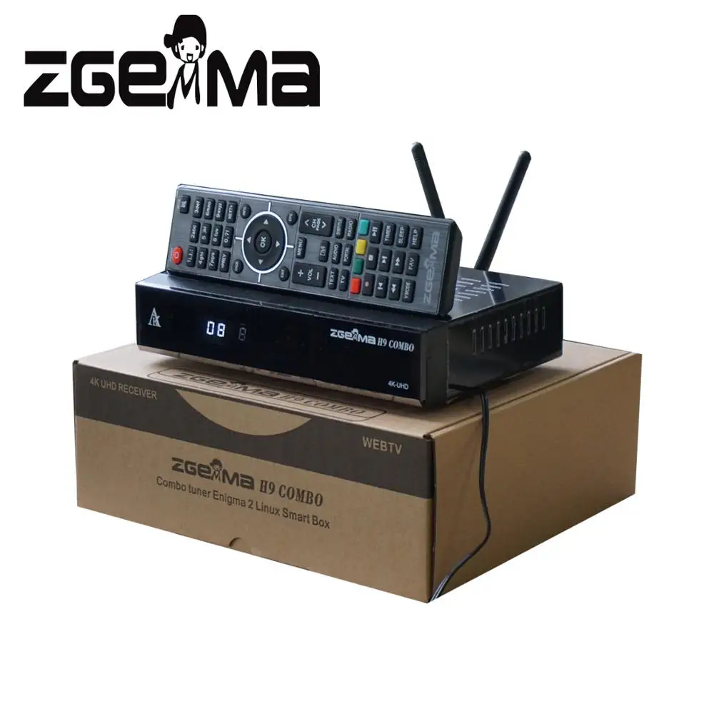 2 шт./лот лучший новый DVB S2X + T2/C тюнеры ZGEMMA H9COMBO 4K UHD TV Box Linux OS Enigma2 H.265/HEVC * WiFi Ci
