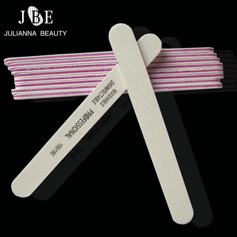 

10Pcs/lot Durable White Forms Nails Art Tools 100/180 Buffing Sanding File Pedicure Manicure Care Buffer Nail File For Salon