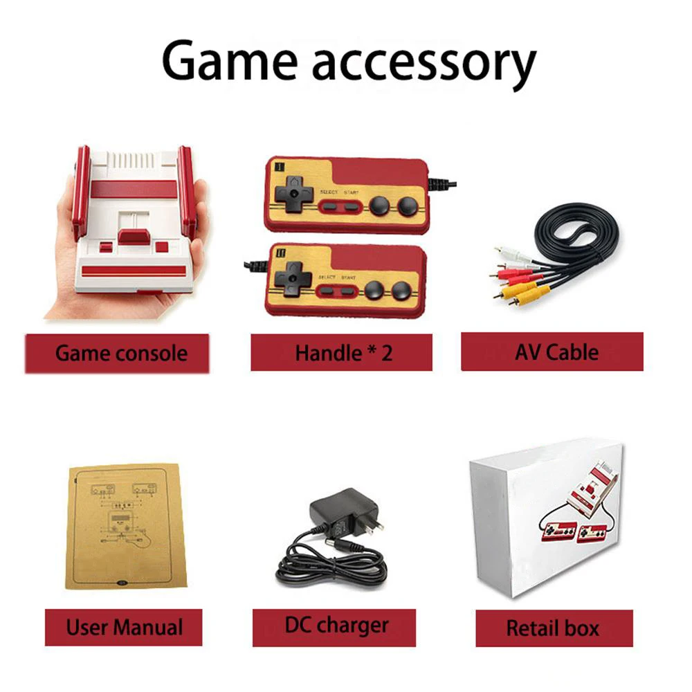 

Video game console double handheld AV output store 1000 in 1 classic best gift tv game 8bit retro game RS-36