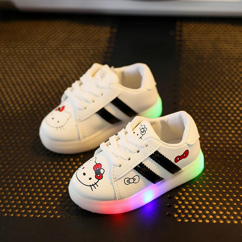 YPYUNA Children Shoes With Light LED Girls Kids Soft For Boys Sneakers Chaussure Led Enfant Glowing | Детская одежда и обувь