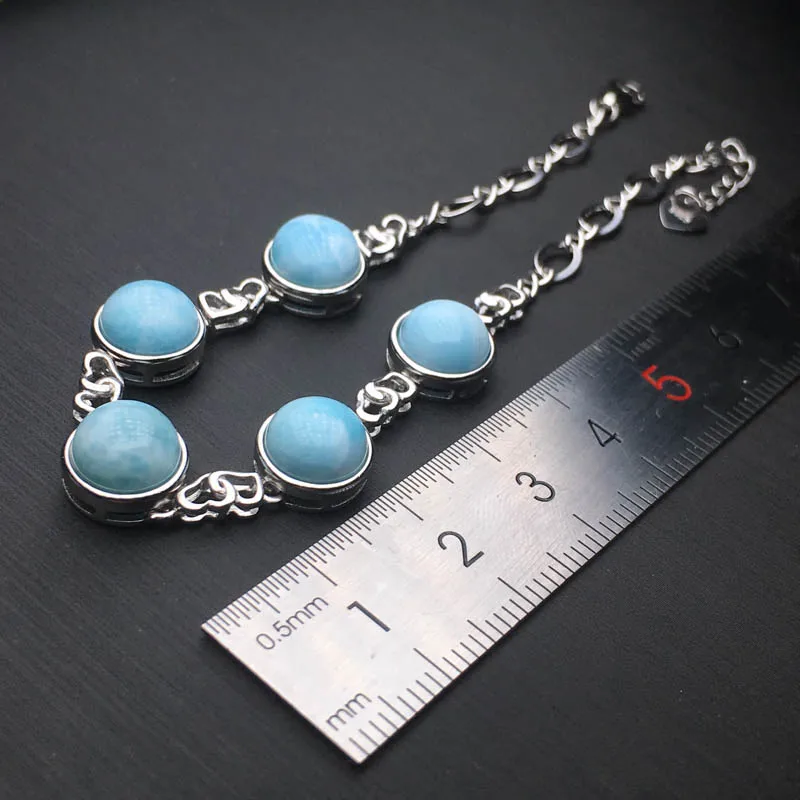 Женский браслет из ларимара CSJ серебра 925 пробы с ларимаром | Украшения и