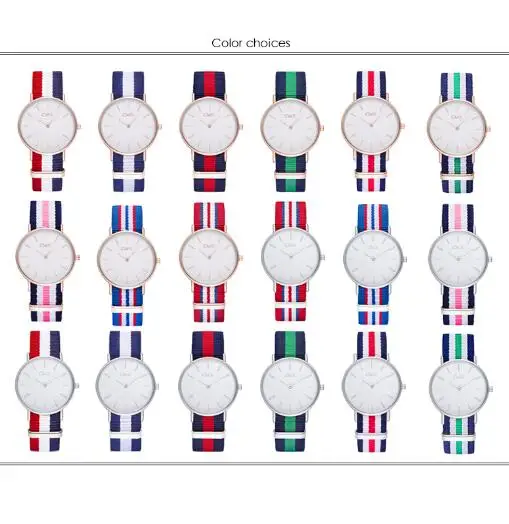 Спортивные часы с тканым ремешком женские повседневные металлическими