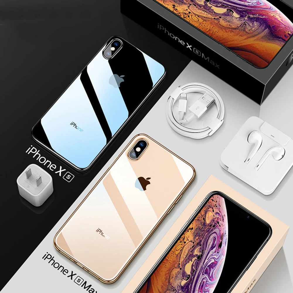 Ультра тонкий прозрачный чехол для Apple iPhone X XS Max XR Чехлы мягкий TPU телефона Capa |