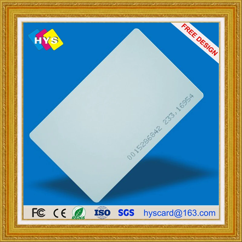 ПВХ пластиковые пустые карты, чип смарт-карты, rfid карты 125 питания
