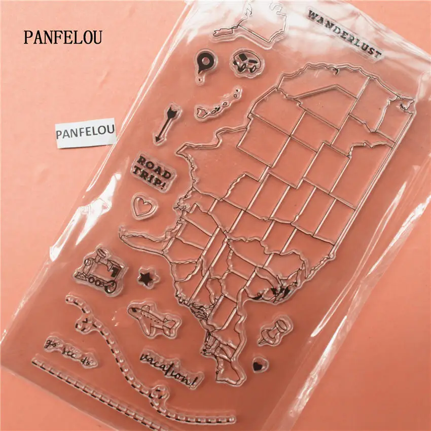 Прозрачный силиконовый штамп PANFELOU печать для скрапбукинга фотоальбом