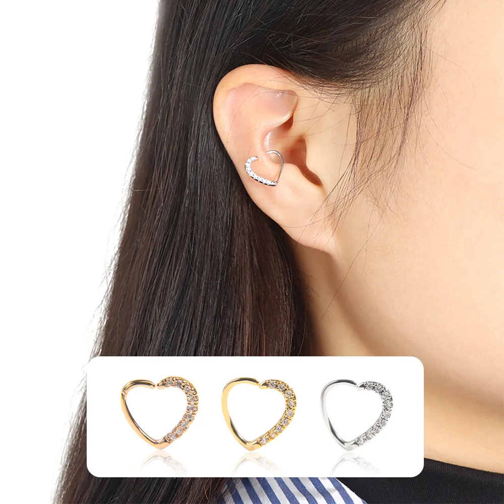 1 Piece Heart shape Piercing Jewelry Cartilage Ring Lip Nose Rings Ear Body Party Gift | Украшения и аксессуары