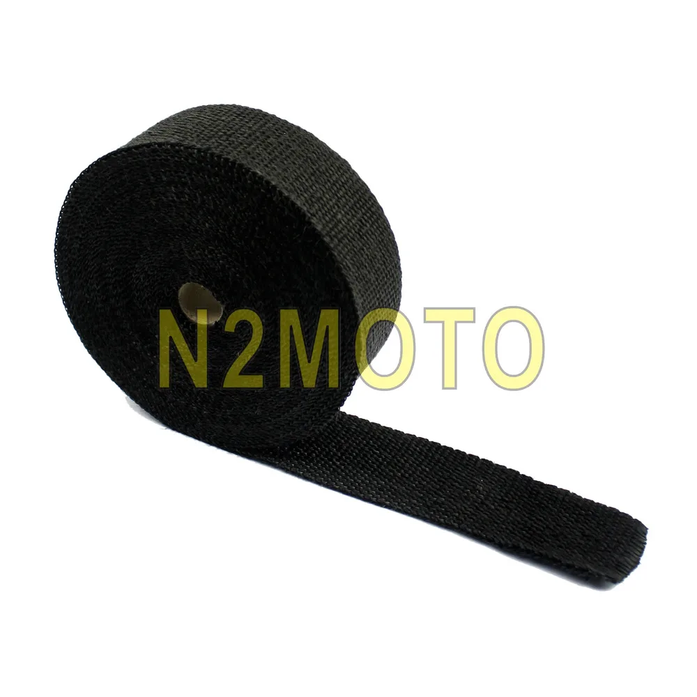 Черный стекловолокно 15 метров глушитель выхлопной трубы рулон деформации 1000F