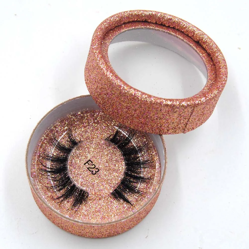 Rose gold F23 3D норковые ресницы с индивидуальные коробки розовое золото; круг Дело коробка с Частный логотип для сыпучих whalesale закажите прозрачный ресниц - Цвет: Rose gold F23