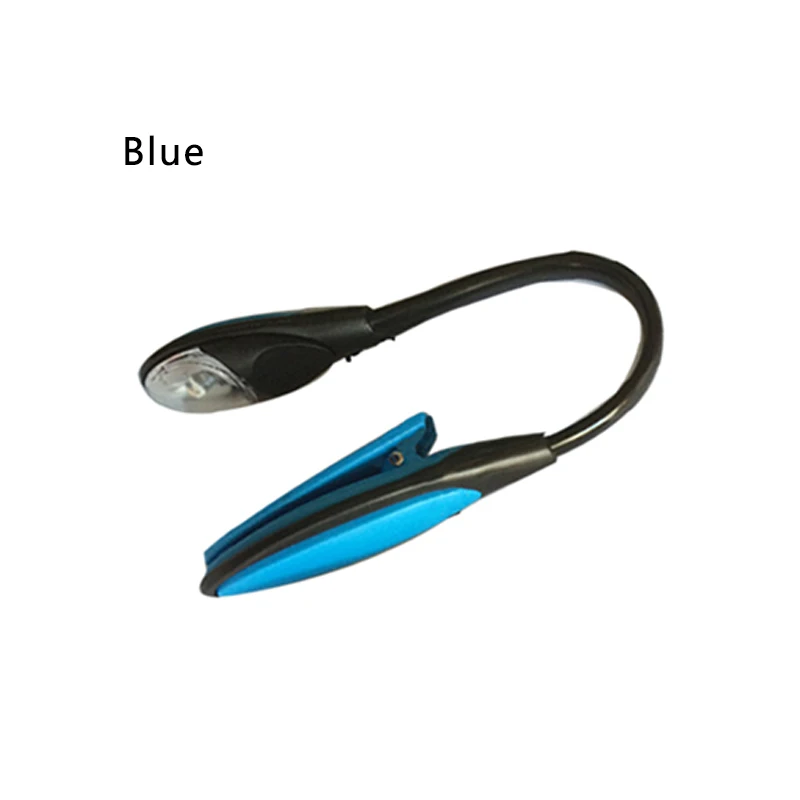 Синий New Portable Led Book Light Mini Clip-On Flexible Bright Lamp Lights Reading Lamps Travel Bedroom Reader Christmas Gifts - Испускаемый цвет: Синий
