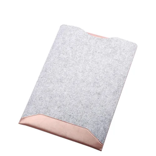 Mouse Pad Sleeve Pouch Laptop Bag For Xiaomi Macbook Air 11.6 13 Retina Pro 12 15 15.6 Case Wool Felt Waterproof Notebook Cover - Color: Rose gold