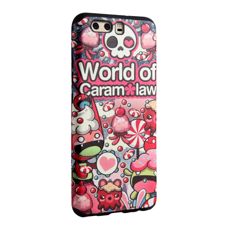 Для Huawei P10 плюс Чехол 3D стерео рельефная печать 5.5 &quotкремния назад Coque мягкие beeci