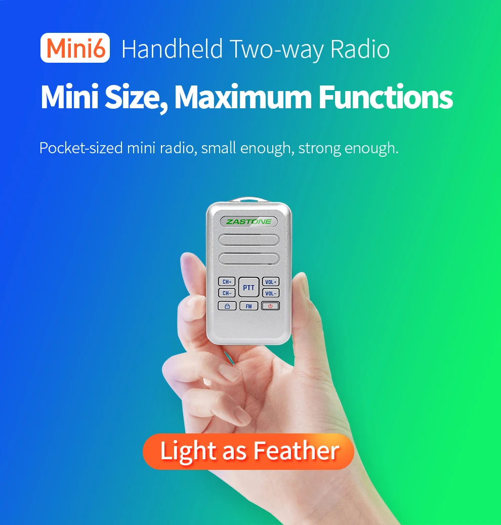ZASTONE Mini6 портативная мини рация 2 Вт UHF 440-470 МГц 16CH 1000 мАч двухсторонний радиоприемопередатчик радио Comunicador CB радио