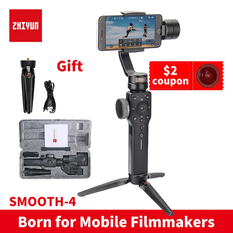 ZHIYUN smooth4 в наличии гладкой 4 3-осевой портативный монопод с шарнирным замком для