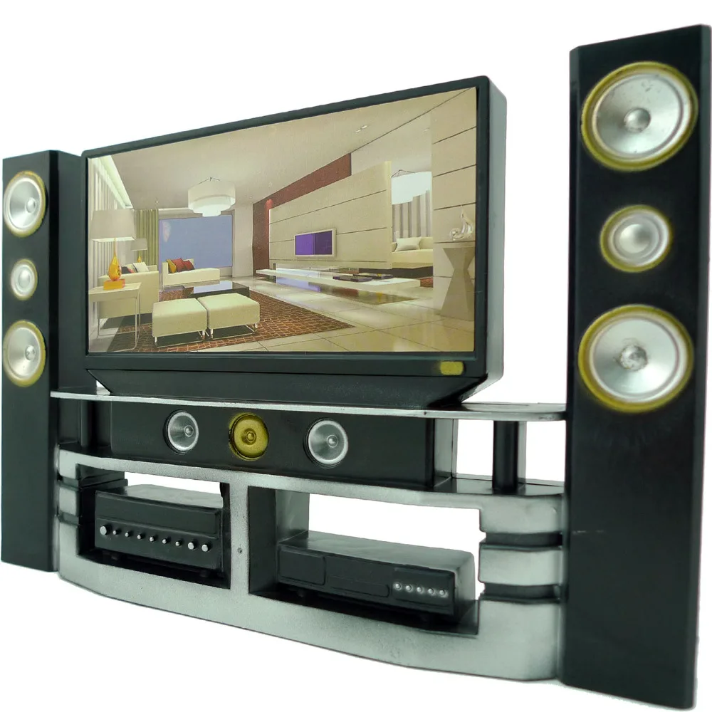 Мини мебель Hi Fi 1:6 для шкафа под ТВ семейный театр комплект спальня кукольного