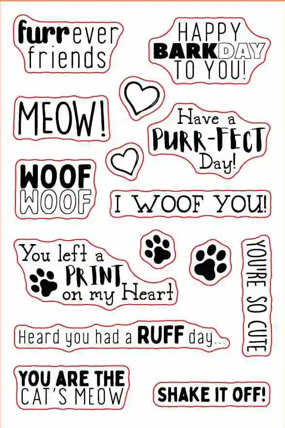 Picture 2 4*6inch Bee Elf Animals Forever Friend Woof Meow Sentences Transparent Clear Stamps for DIY Scrapbooking Paper Cards Crafts - Цвет: Picture 2