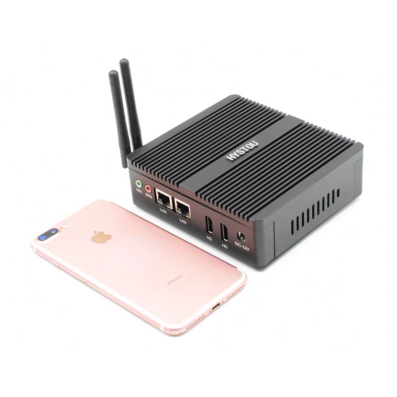 Hystou брандмауэр PC NUC J3160 N3160 безвентиляторный промышленный MiniPC Windows Linux двойной NIC Pfsense 2 LAN WiFi маршрутизатор микро компьютер RTC