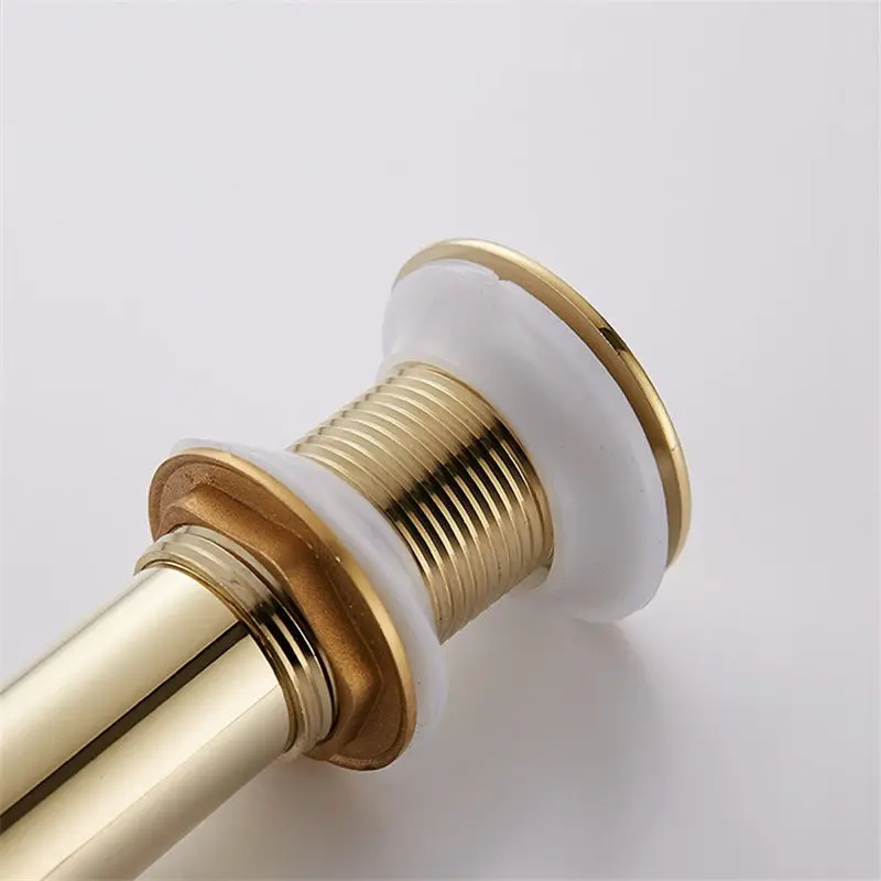 Выдвижная сливная раковина для ванной комнаты из твердой латуни с золотой