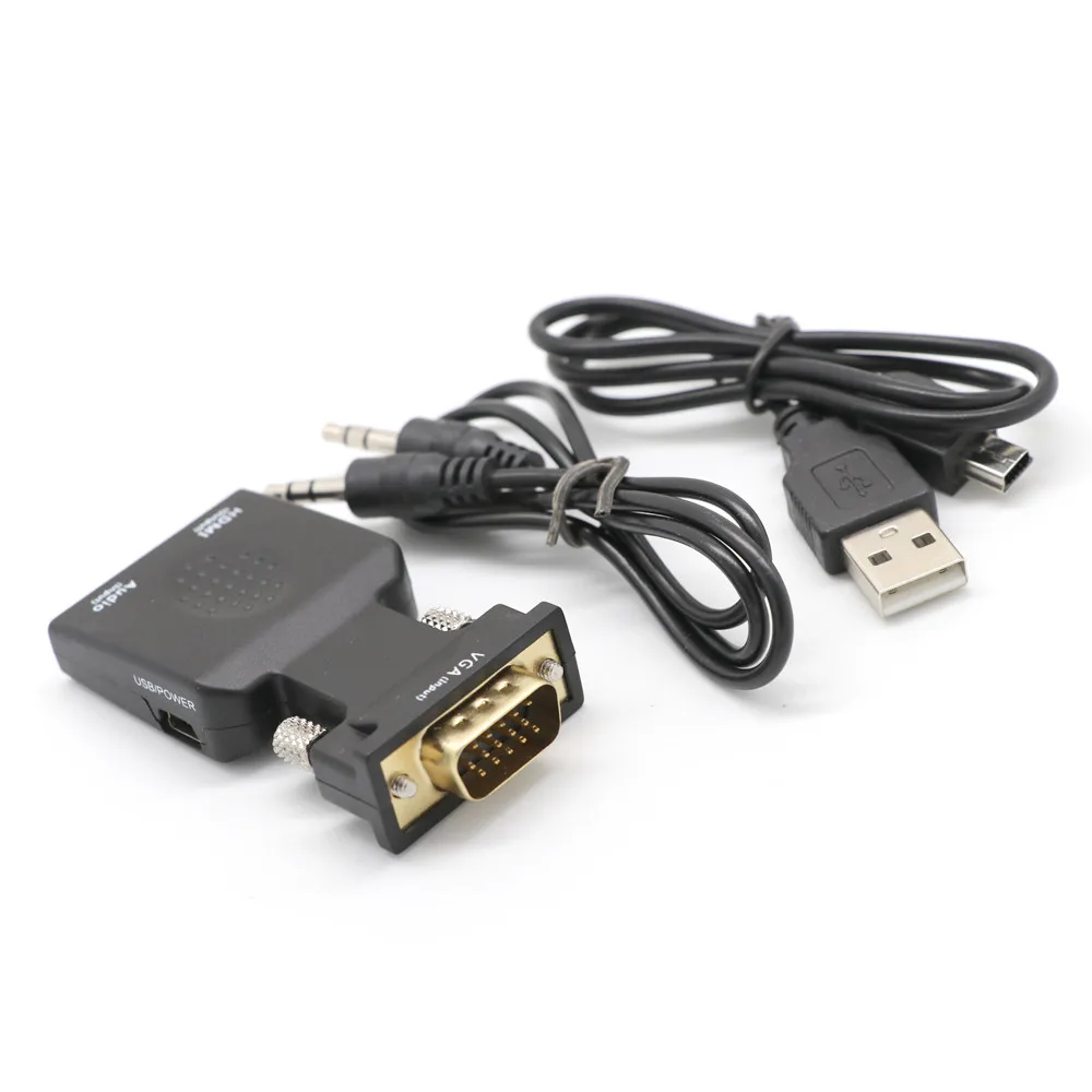 1080 P VGA мужчина к HDMI Женский коробка адаптера конвертера аудио порт Удлинительный