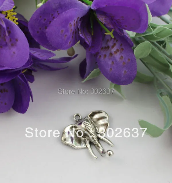 

FREE SHIPPING 10PCS Tibetan silver elephant head charm pendants A19036