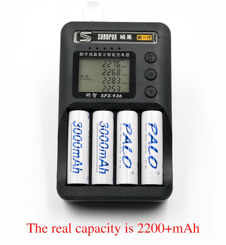 6 шт.* PALO AA батарея Ni-MH 1,2 V 3000MAH AA перезаряжаемые батареи 2A Bateria Baterias с 1 батарейный чехол