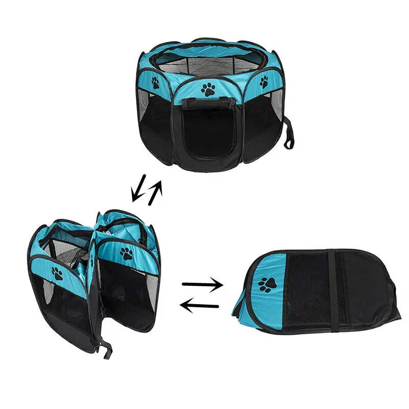Переносная складная палатка для домашних животных домик собак клетка и кошек