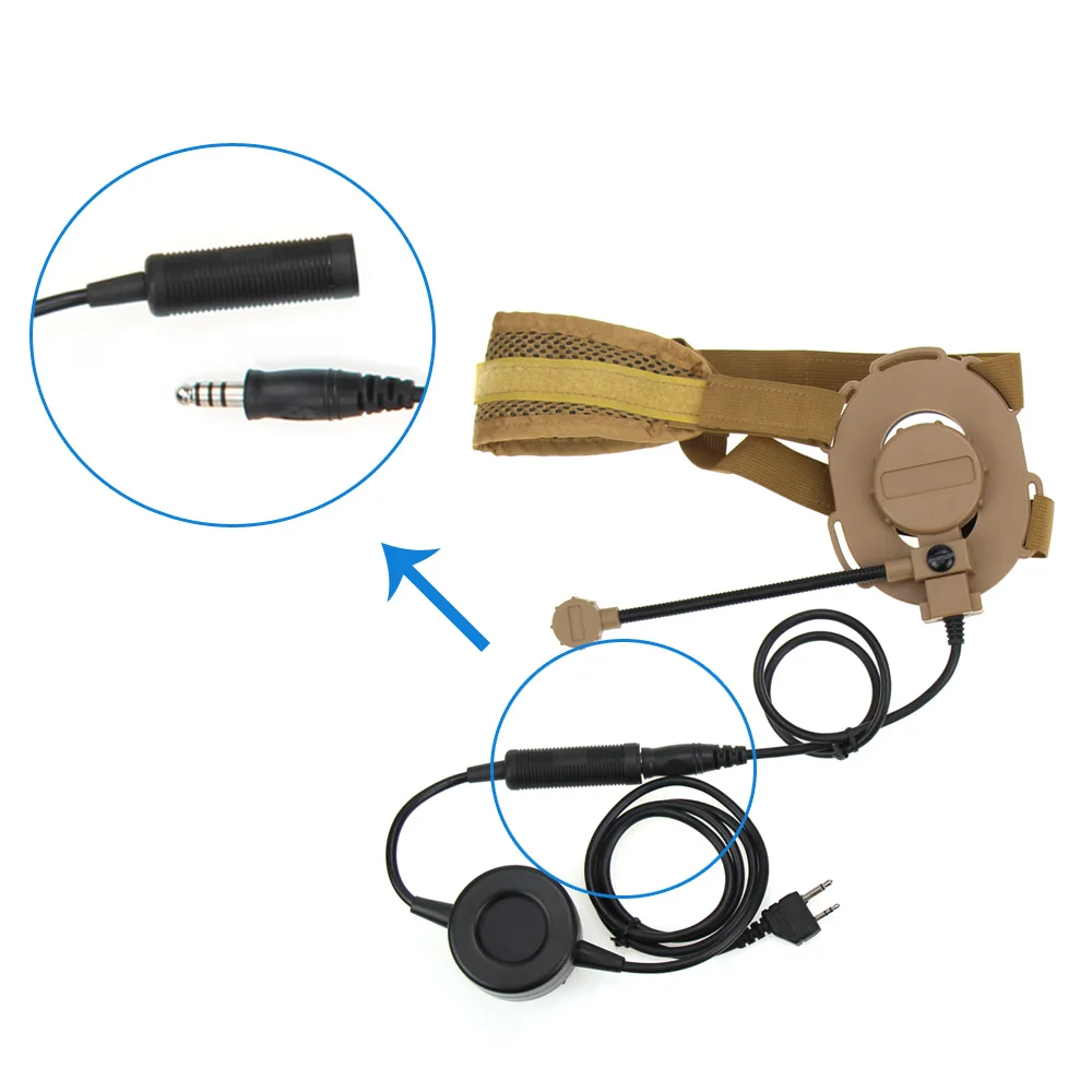 Тактический Bowman Elite II Гарнитура с U94 Стиль 2 Pin PTT Mic для Midland Walkie Talkie G6 G7 GXT550 GXT650 LXT80