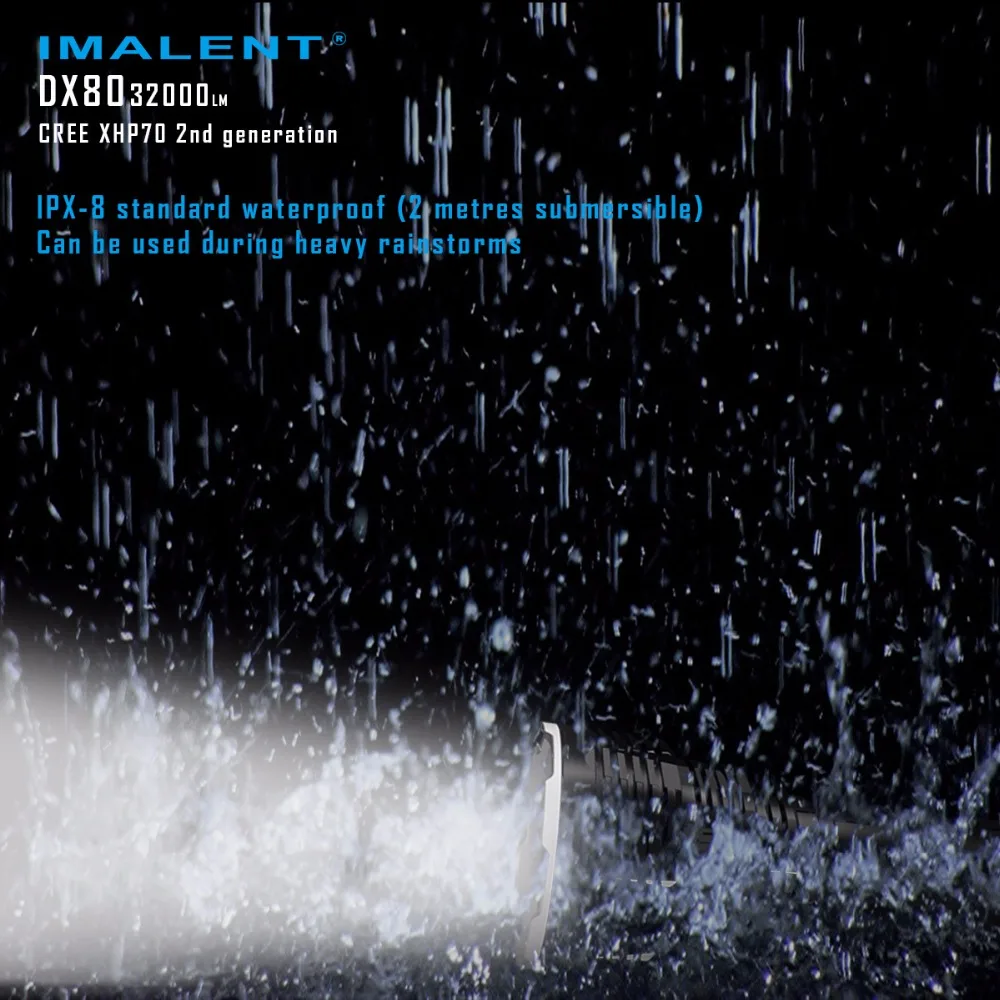 IMALENT DX80 8* Cree XHP70 светодиодный фонарик 32000 люменов 806 метров usb фонарь с зарядным интерфейсом