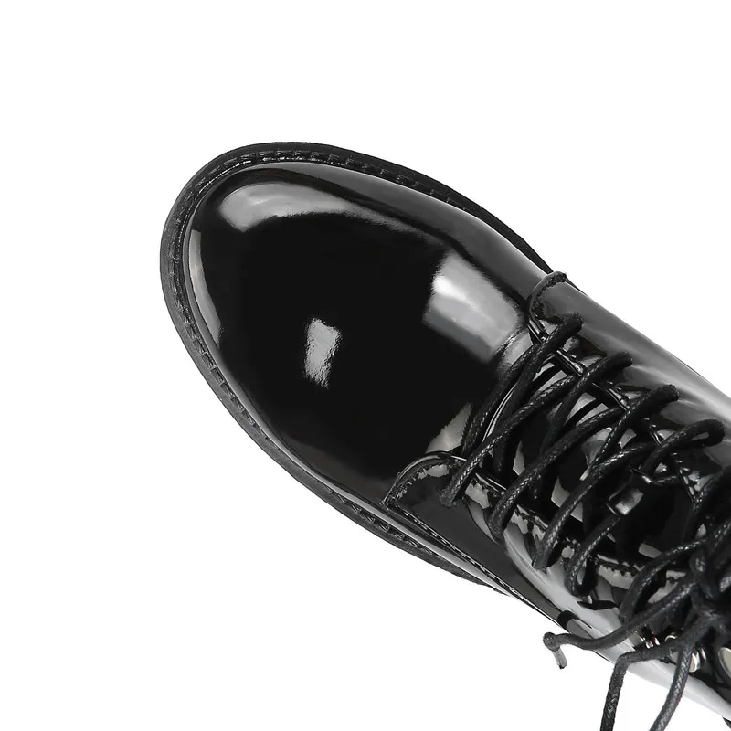 Новые женские Ботинки martin; коллекция года; зимние теплые ботинки; Botas Feminina; женские ботильоны в байкерском стиле; модные женские ботинки; большие размеры 33-46