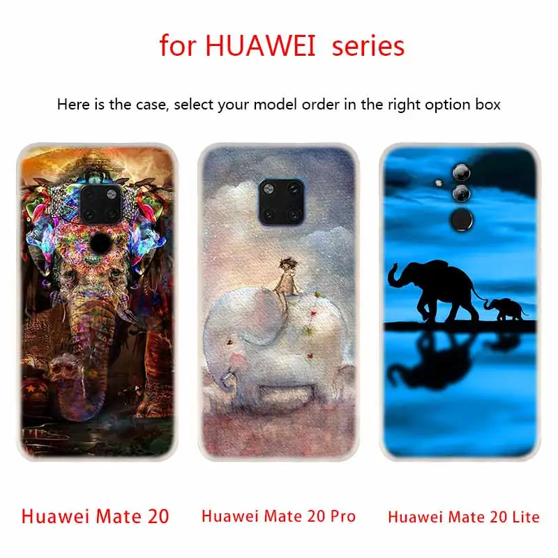 Мягкий силиконовый чехол с принтом слона для Huawei Mate 10 Lite 20 Pro 20X S Y5 2017 Y9 2018 2019 NOVA 3 3i 4