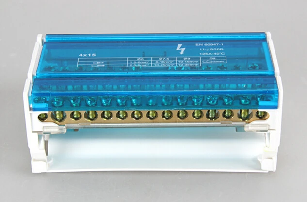 Водонепроницаемая распределительная коробка 4*15 двухканальная медная Клеммная