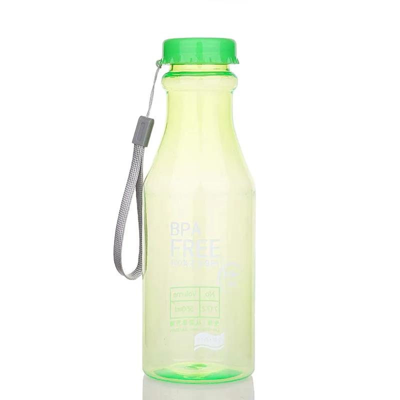Transparent green JOUDOO 500 мл портативная Герметичная Бутылка Для Воды на открытом воздухе Велосипедный спорт Питьевая небьющаяся пластиковая бутылка для воды 10 - Цвет: Transparent green