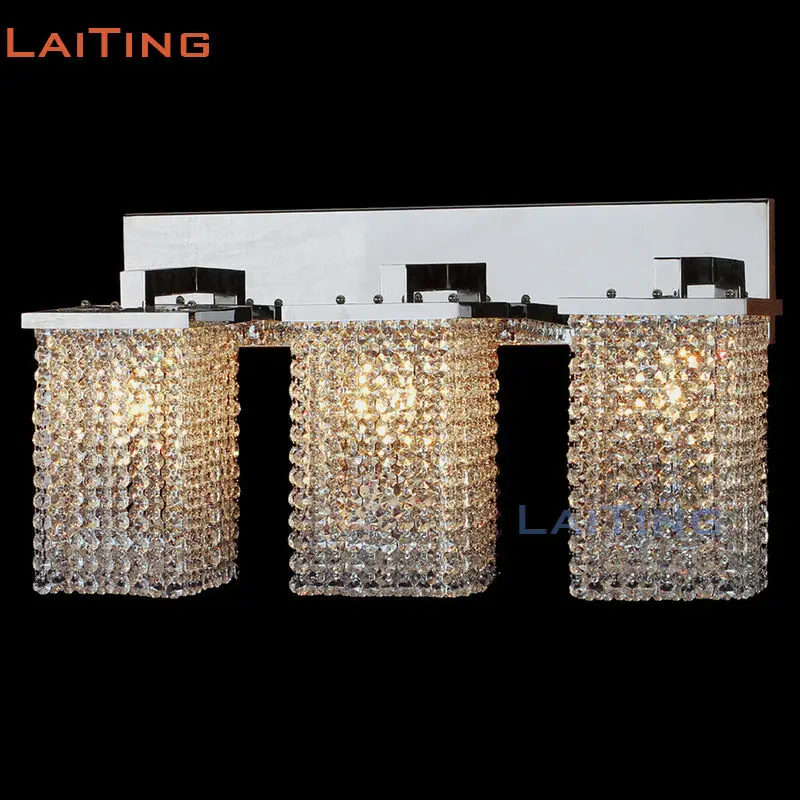 Осветительный светильник с тремя головками Современный хрустальный настенный