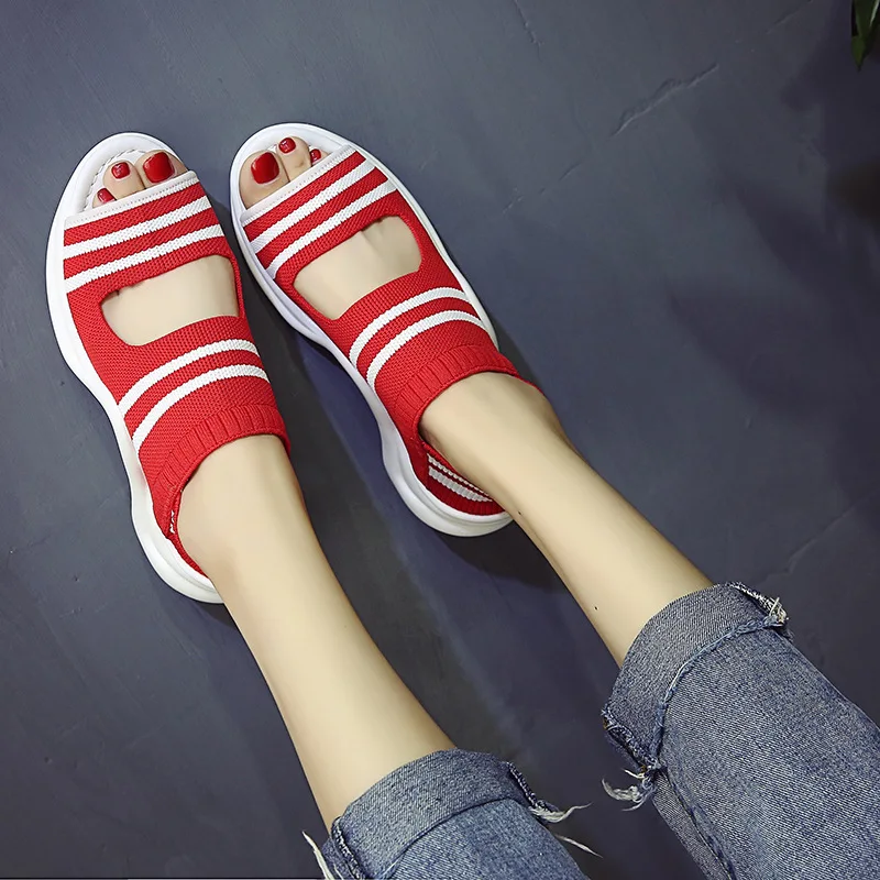 Классические Модные дышащие спортивные сандалии с ремешком на щиколотке летние