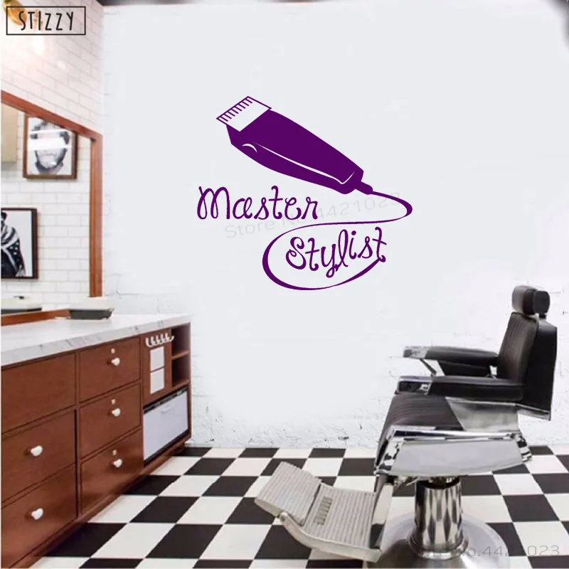 Настенная Наклейка stizzy Fashion Barbershop логотип наклейка на окно котировки