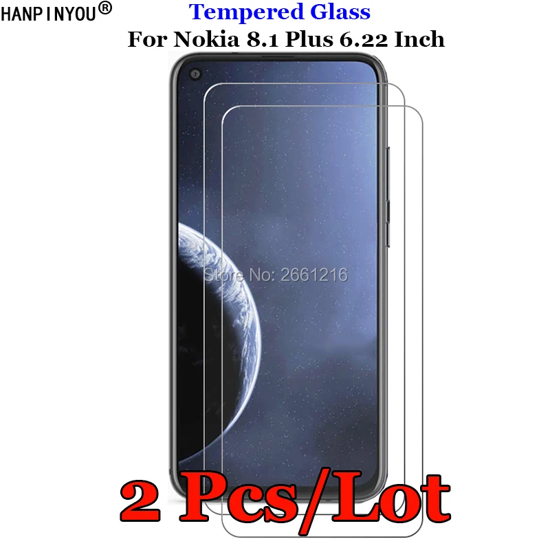 

2 Pcs/Lot For Nokia 8.1 Plus Tempered Glass 9H 2.5D Premium Screen Protector Film For Nokia 8.1Plus 6.22"