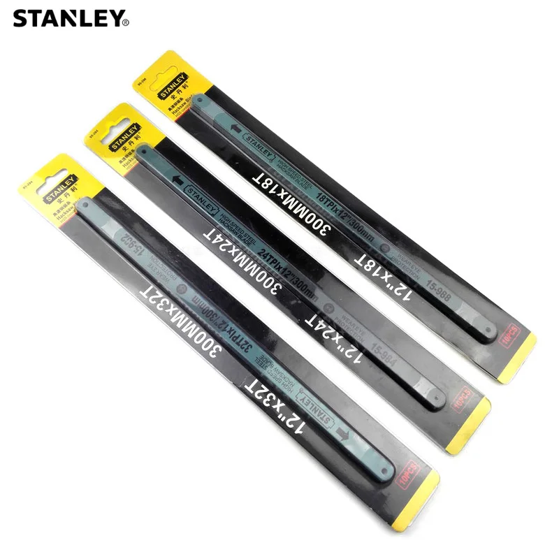 Stanley 10-piece 12 inch 18tpi 24tpi 32tpi hand hacksaw blad