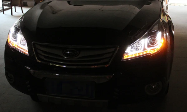 Для SUBARU OUTBACK LEGACY светодиодный передний фонарь 2010 2011 2012 2013 год с дневными ходовыми огнями двойной U стиль