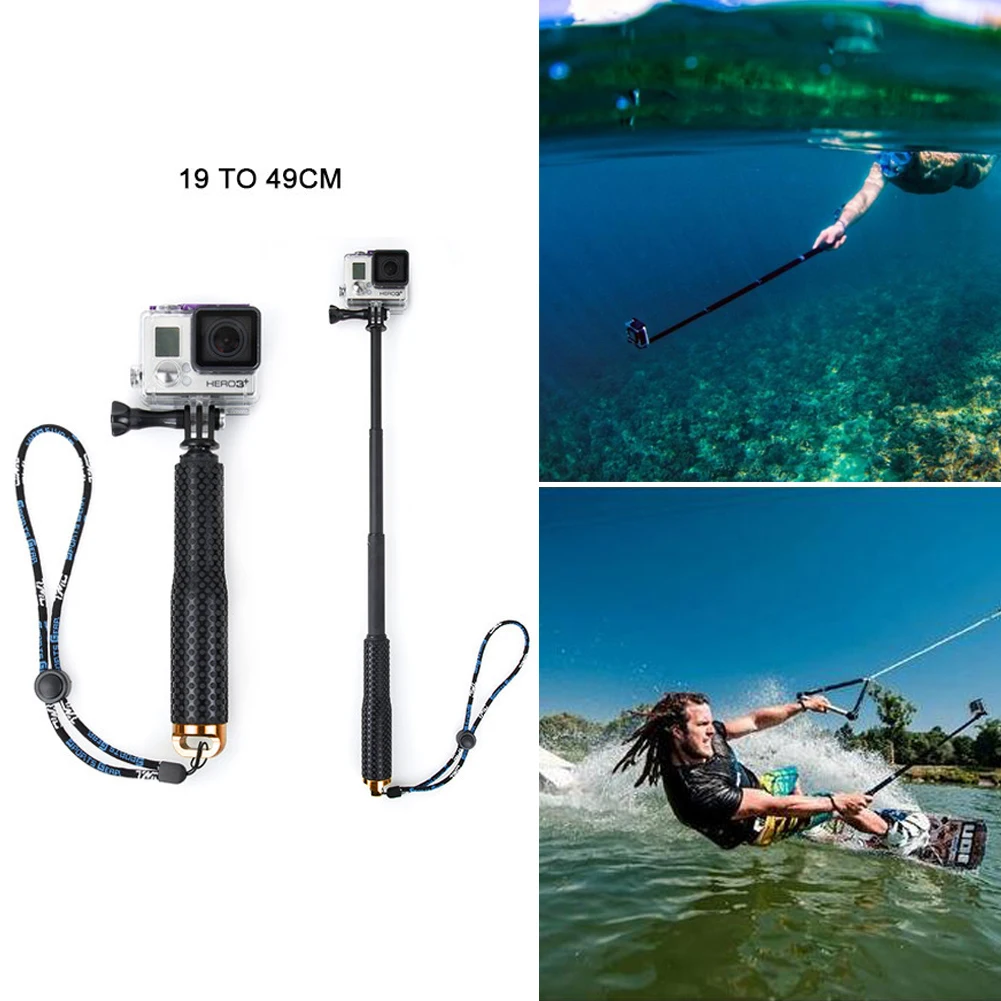 Выдвижная Алюминий сплава само палка для селфи ручной монопод Gopro Hero 5 4 3 + 2 sj4000 Xiaomi