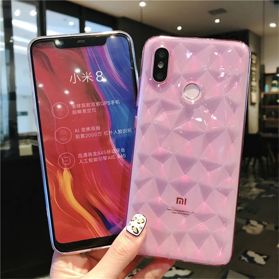 Для Xiaomi mi 8 SE A1 A2 Lite Pocophone F1 Red 6 6A Примечание 5 Plus Pro S2 4A 4X 3D прозрачные со стразами