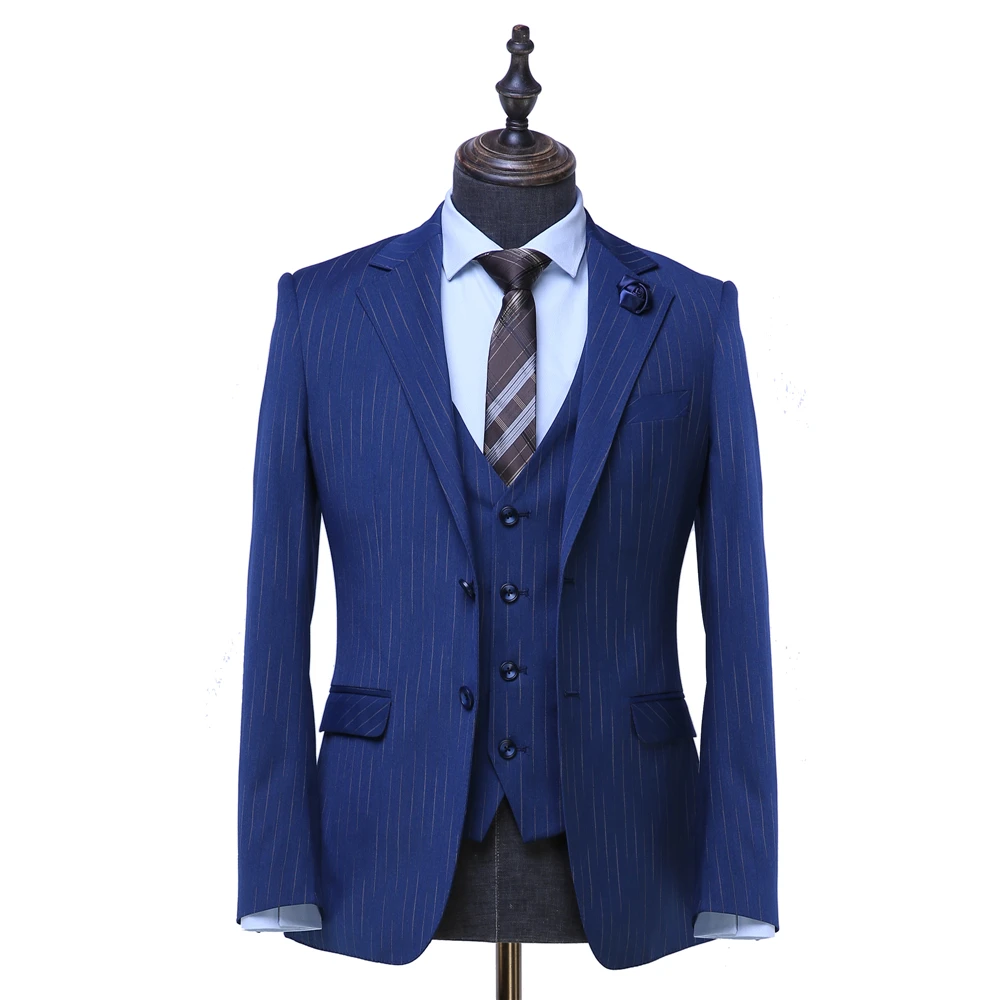 Коричневый OSCN7 синий плед индивидуальный заказ костюмы Для мужчин Slim Fit Свадебная вечеринка Для мужчин s обувь, изготавливаемая на заказ, костюм модные 3 предмета костюм ZM-494 496 497 503 512 - Цвет: Коричневый