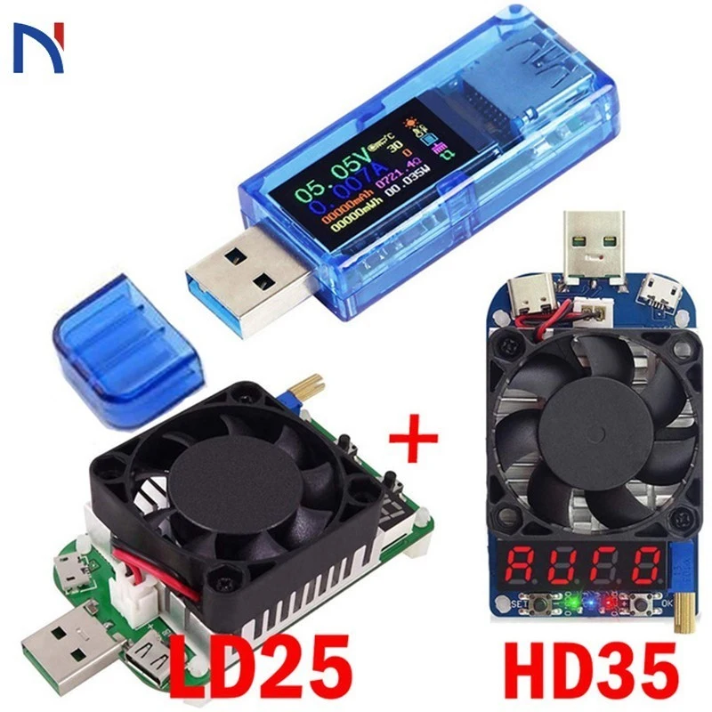 USB 3 0 Вольтметр Амперметр измеритель напряжения тока с 25 Вт 35 нагрузка LD25 HD35
