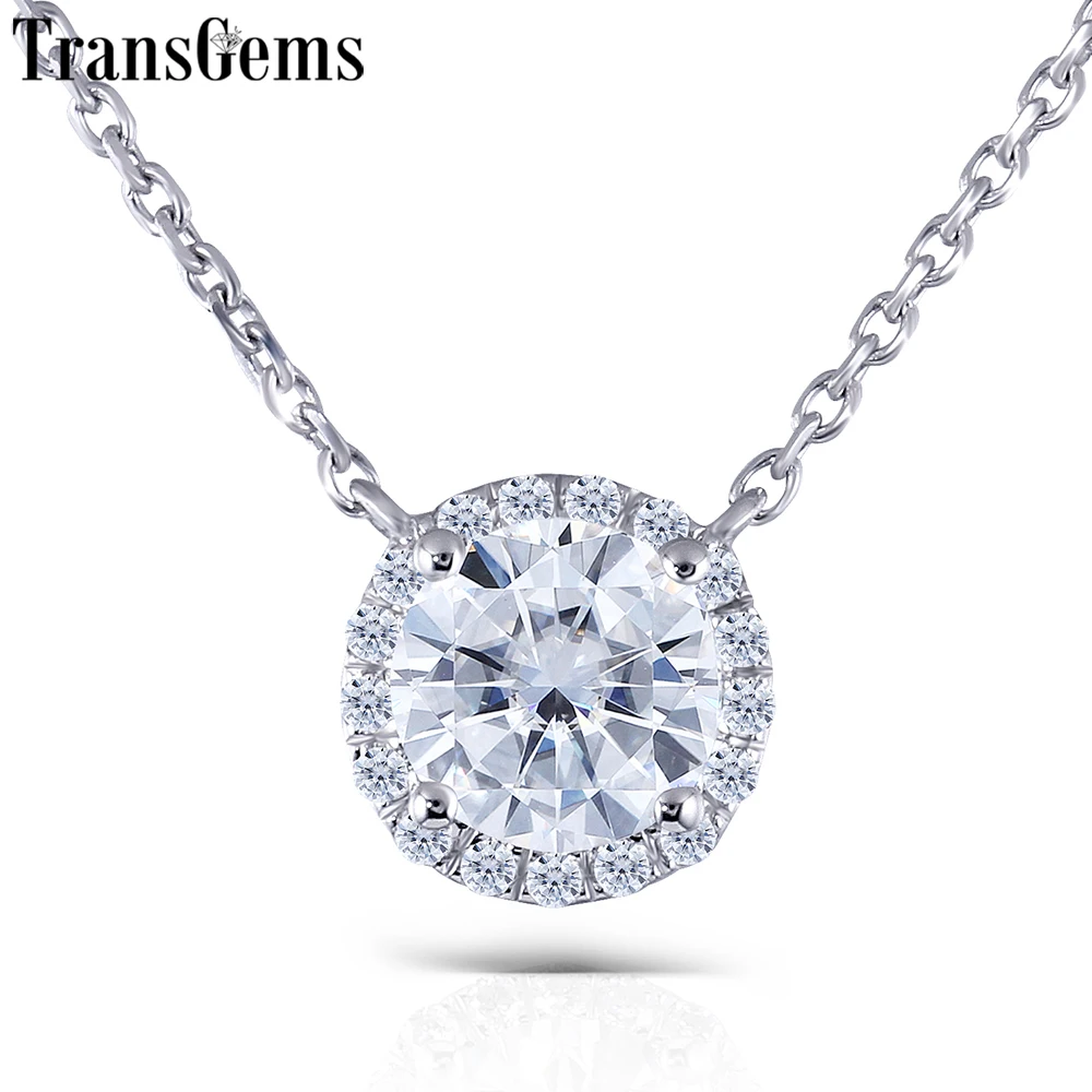 Ожерелье женское из белого золота с муассанитом 18 дюймов|necklace necklace|necklace white