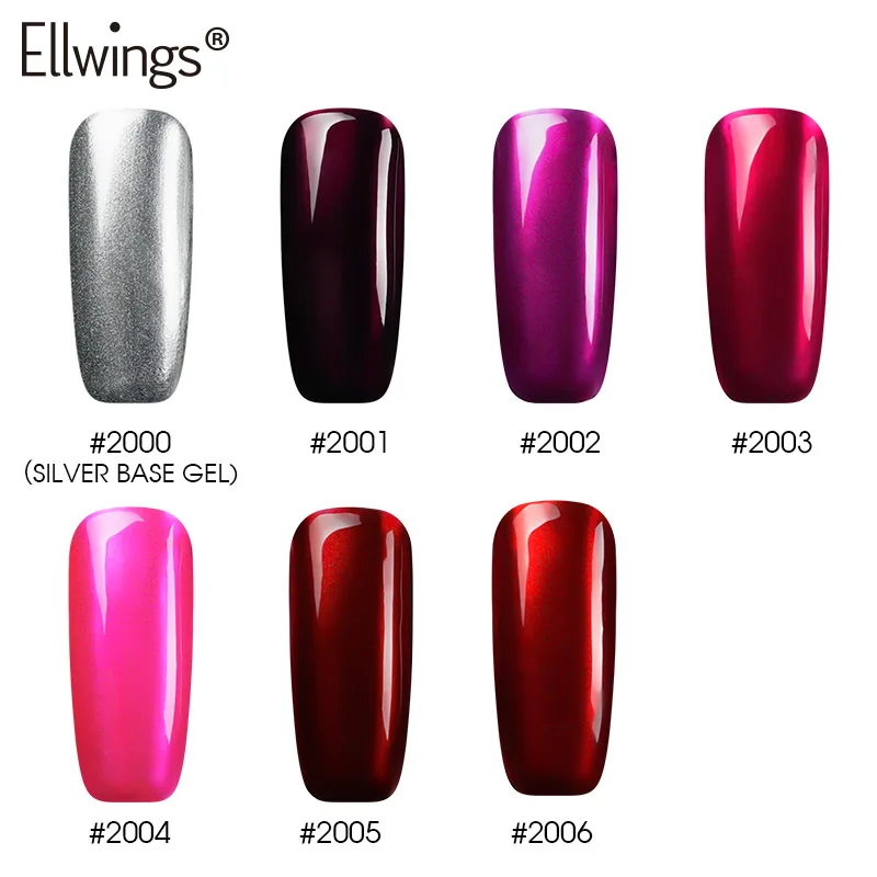 Ellwings 1 шт. титановый красный лак для ногтей Дизайн Блеск Металлический зеркальный