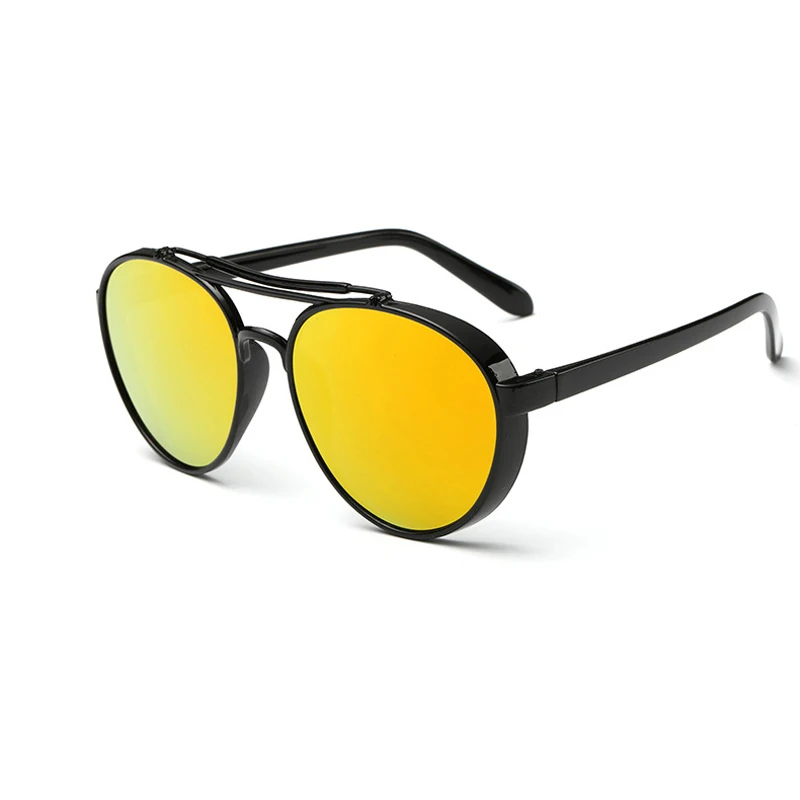 

2016 new pilot Sunglasses steampunk Men Mirrored steam punk Glasses Vintage Sun glasses retro de sol masculino