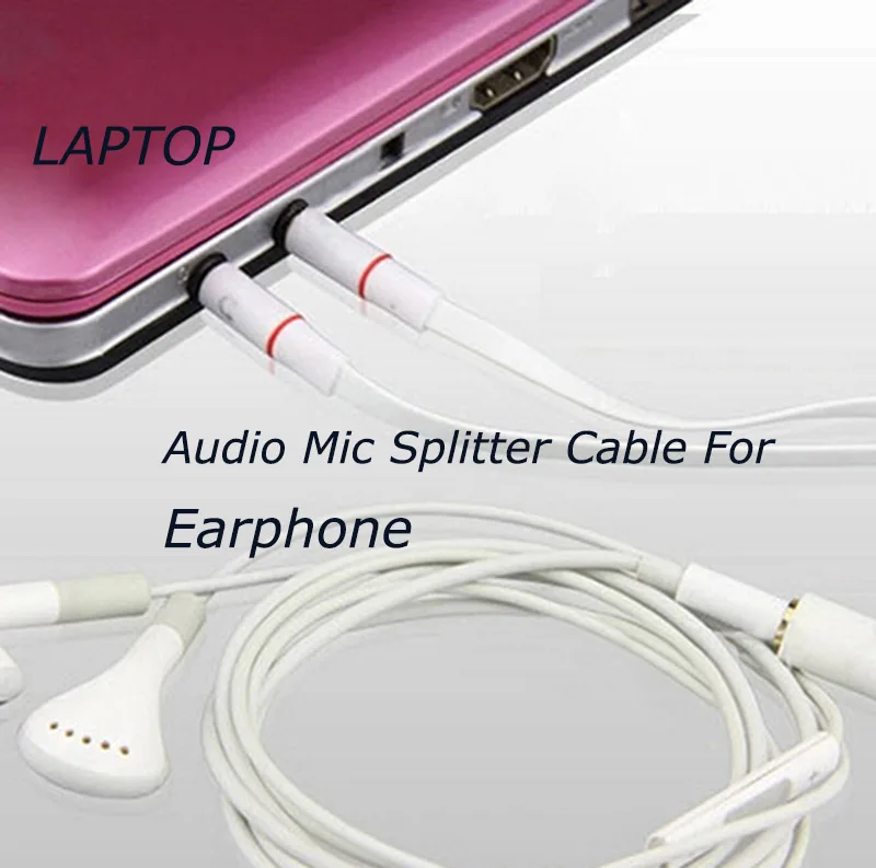 ULIFART 3.5mm Female to 2 Male Headphone Mic Audio Y Splitter Flat Stereo Adapter Cable For Laptop | Компьютеры и офис