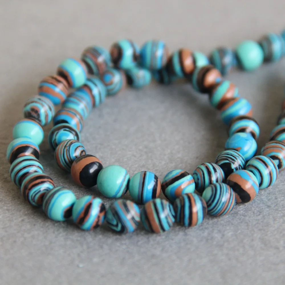 8 мм модные натуральные синие турецкие каменные бусины в полоску DIY для ожерелья